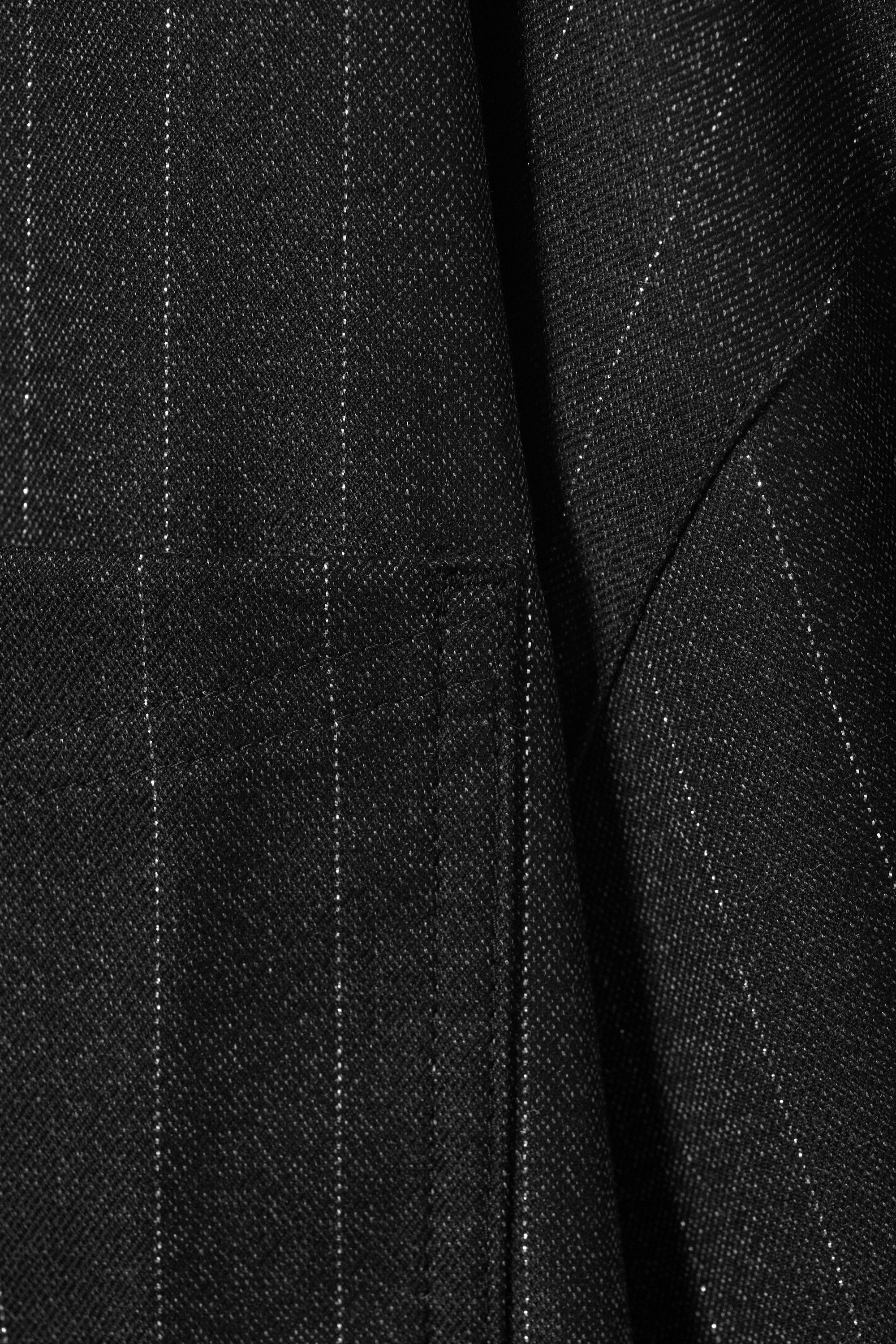 Dunkelgrau - Metallic-Streifen - Oversize-Hemd mit Knopfleiste - 5