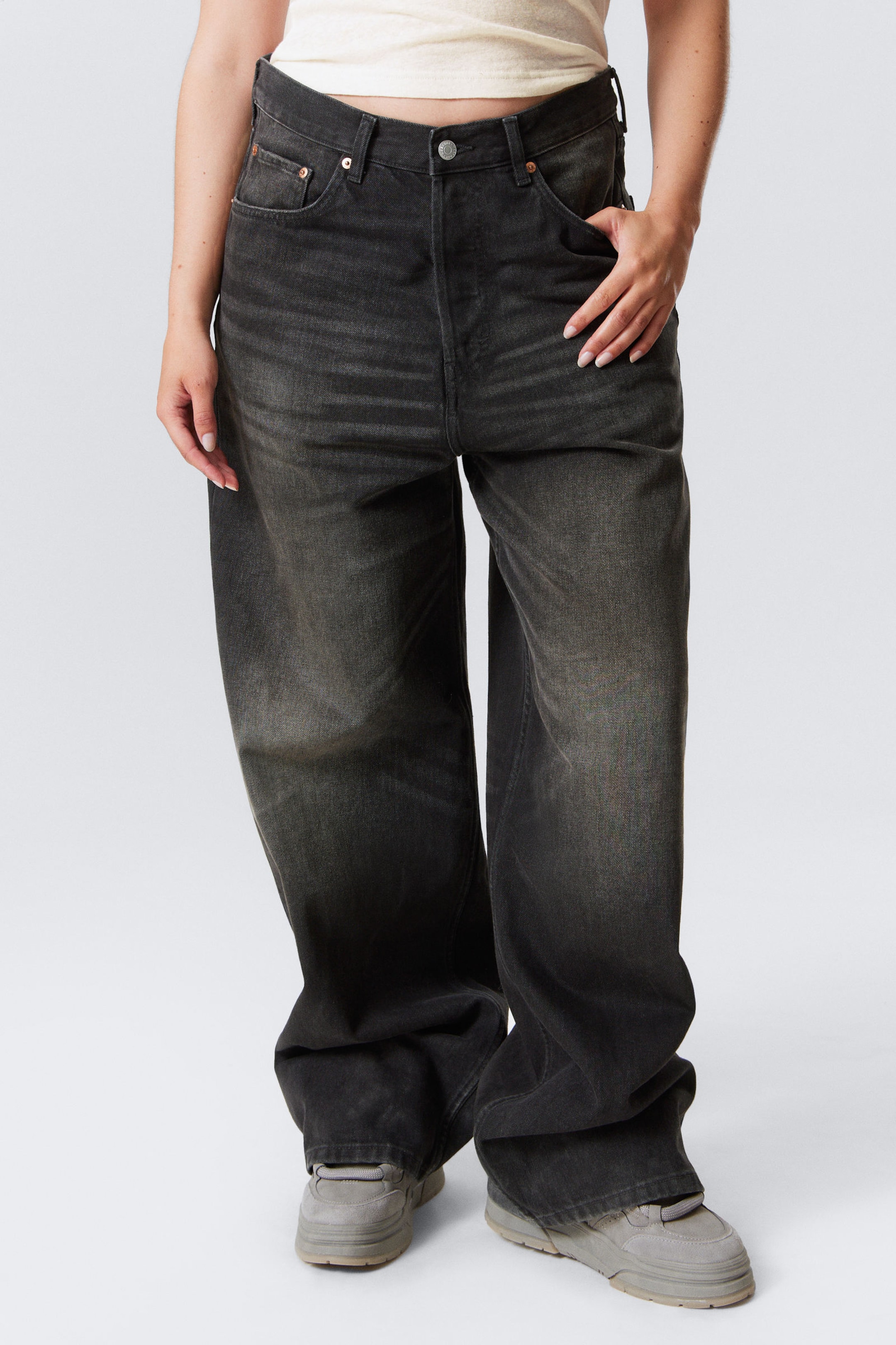 Deep Night - Black - Astro Loose Baggy Leg Jeans - 2
