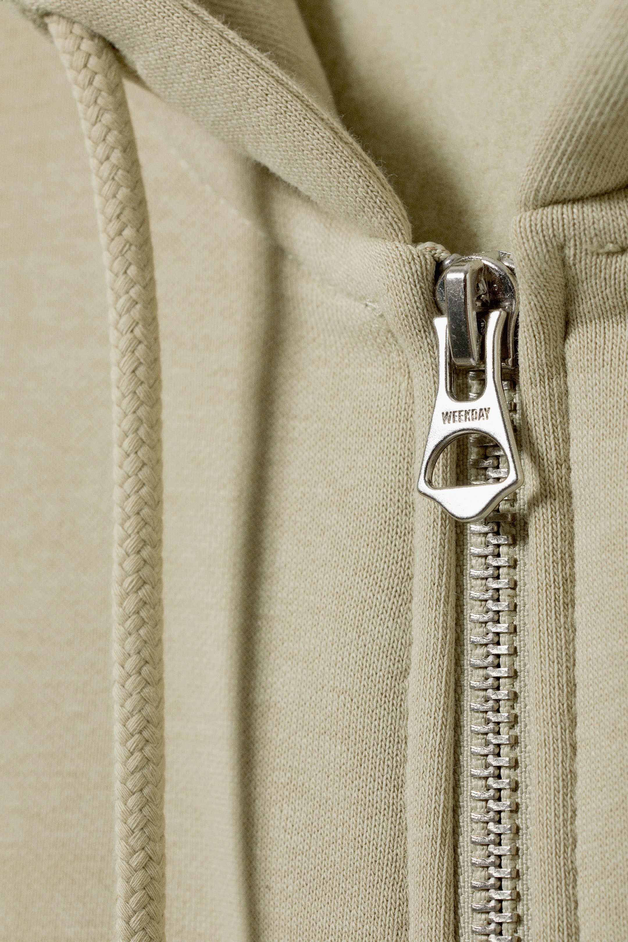 Beige - Oversized-Kapuzenjacke mit Reißverschluss - 1