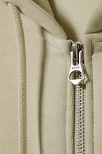 Beige - Oversized-Kapuzenjacke mit Reißverschluss - 1