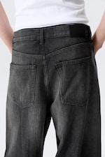 Chelsea Black - Black - Astro Mid Rise Loose Baggy Leg Unisex Jeans - 3