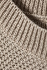 Beige - Strikket bomullsvest med løs passform - 2