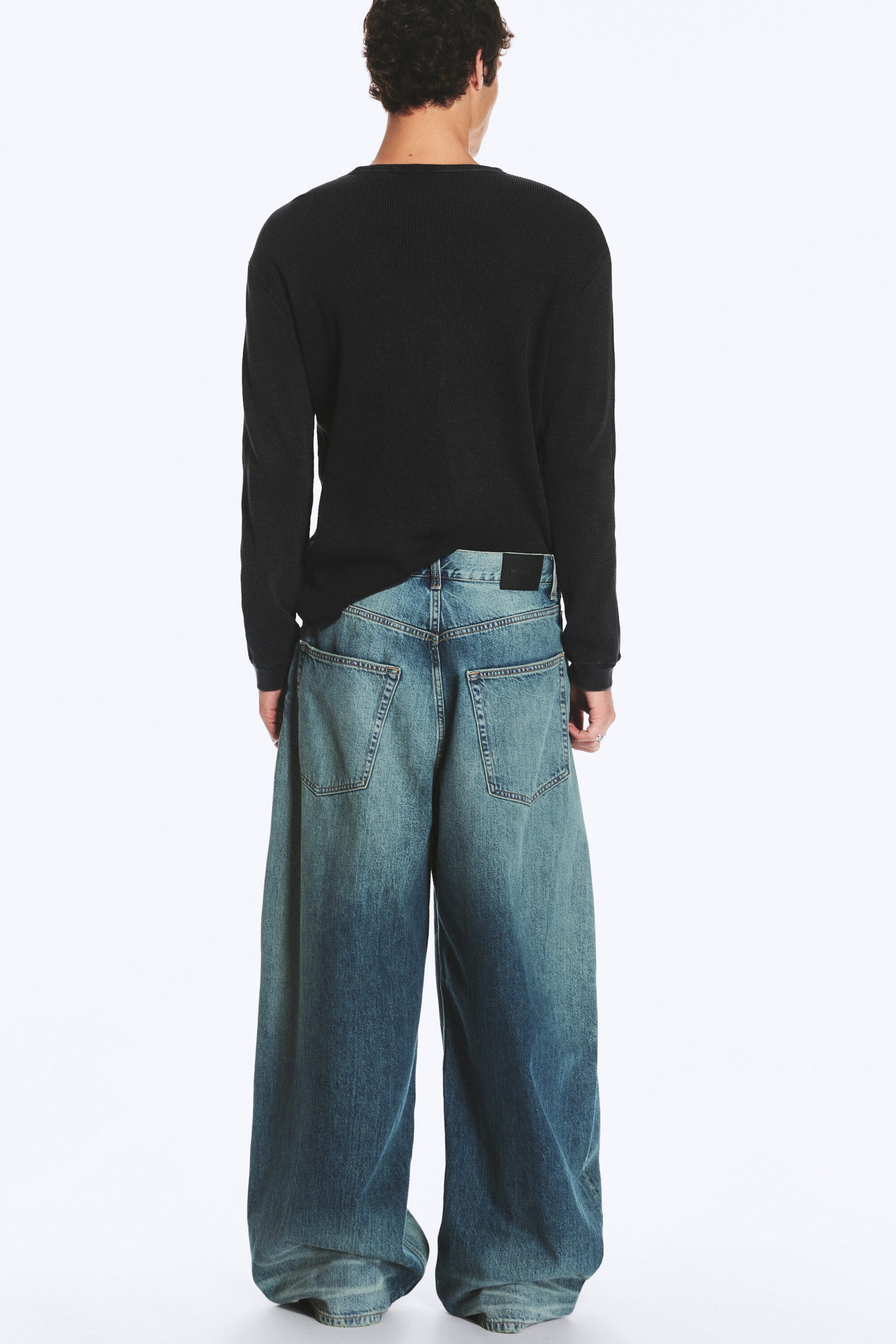 Action Blue - Medium Blue - VOID LOW RISE LOOSE BAGGY BARREL JEANS - 6