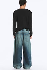 Action Blue - Medium Blue - VOID LOW RISE LOOSE BAGGY BARREL JEANS - 6
