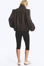 Marron foncé - Veste de survêtement oversize à col cheminée - 4