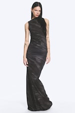 Schwarz - Zebra - Bedrucktes Maxikleid - 0