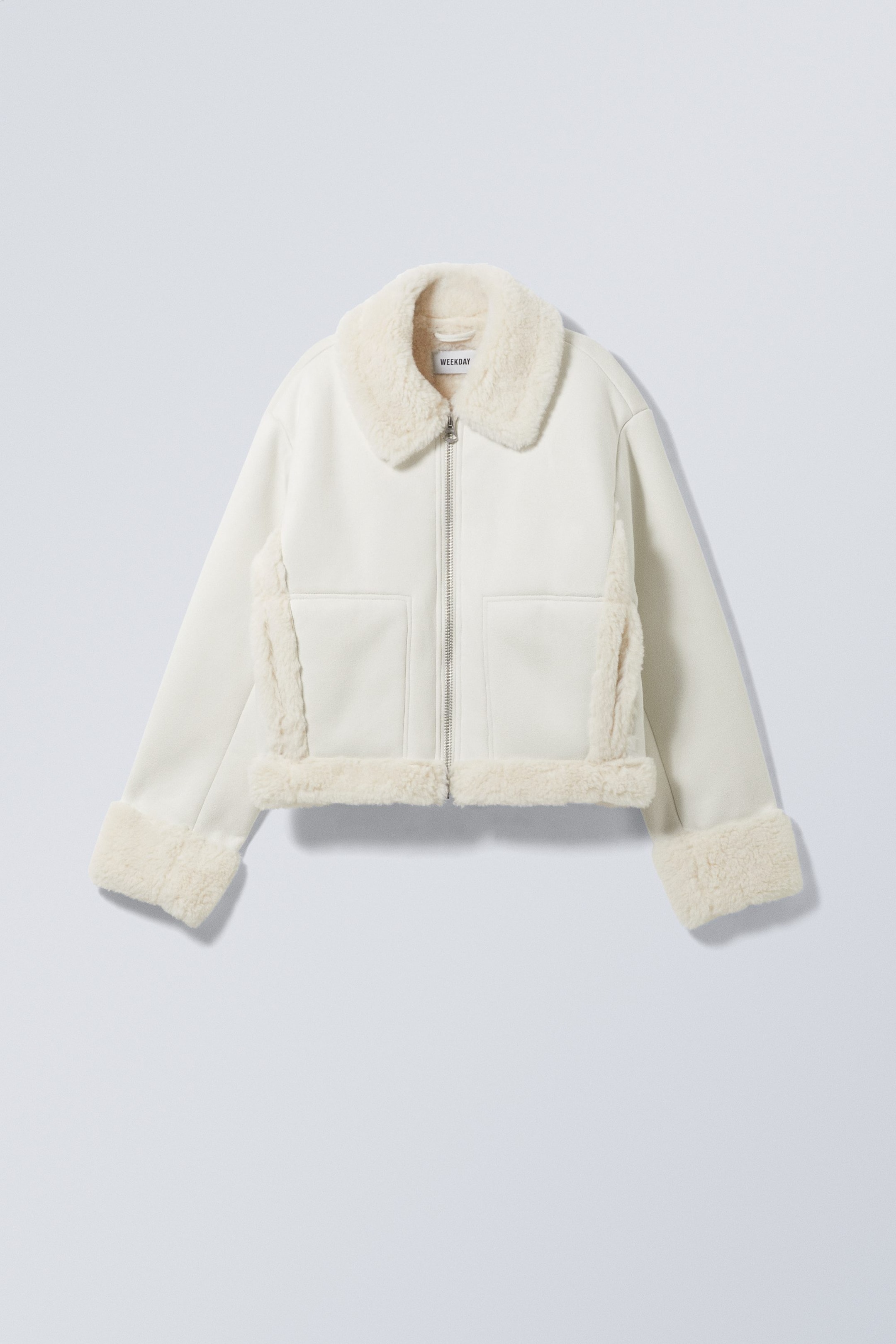 White - Enzo Shearling Jacket - 0