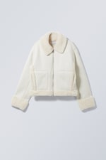 White - Enzo Shearling Jacket - 0