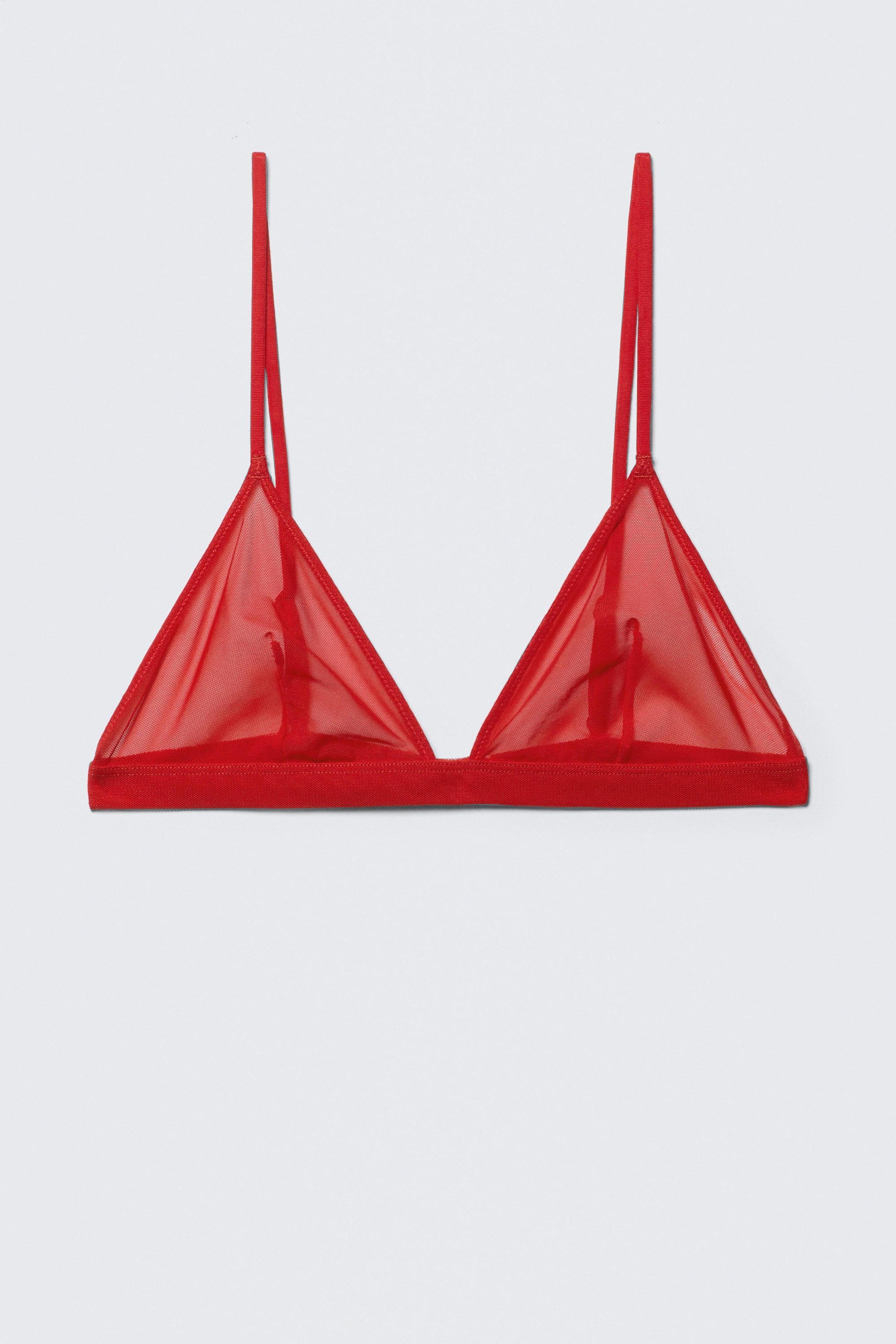 Bright Red - Soft Mesh Triangle Bra - 1