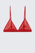 Bright Red - Soft Mesh Triangle Bra - 0