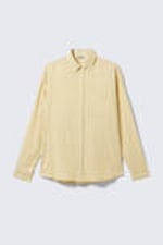 Light Yellow - Oversized Seersucker Button Down Shirt - 3
