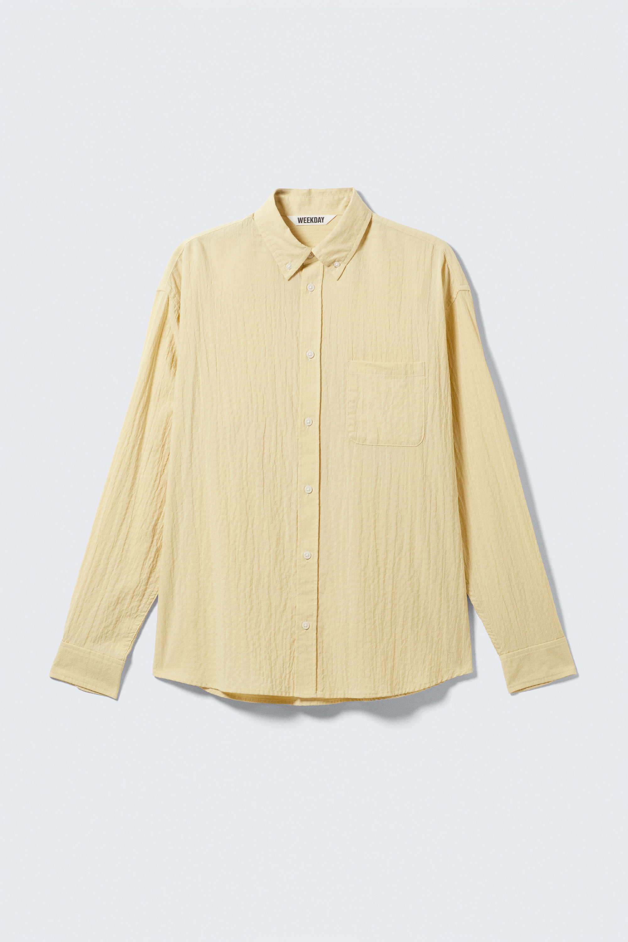 Lichtgeel - Oversized seersucker buttondown overhemd - 2