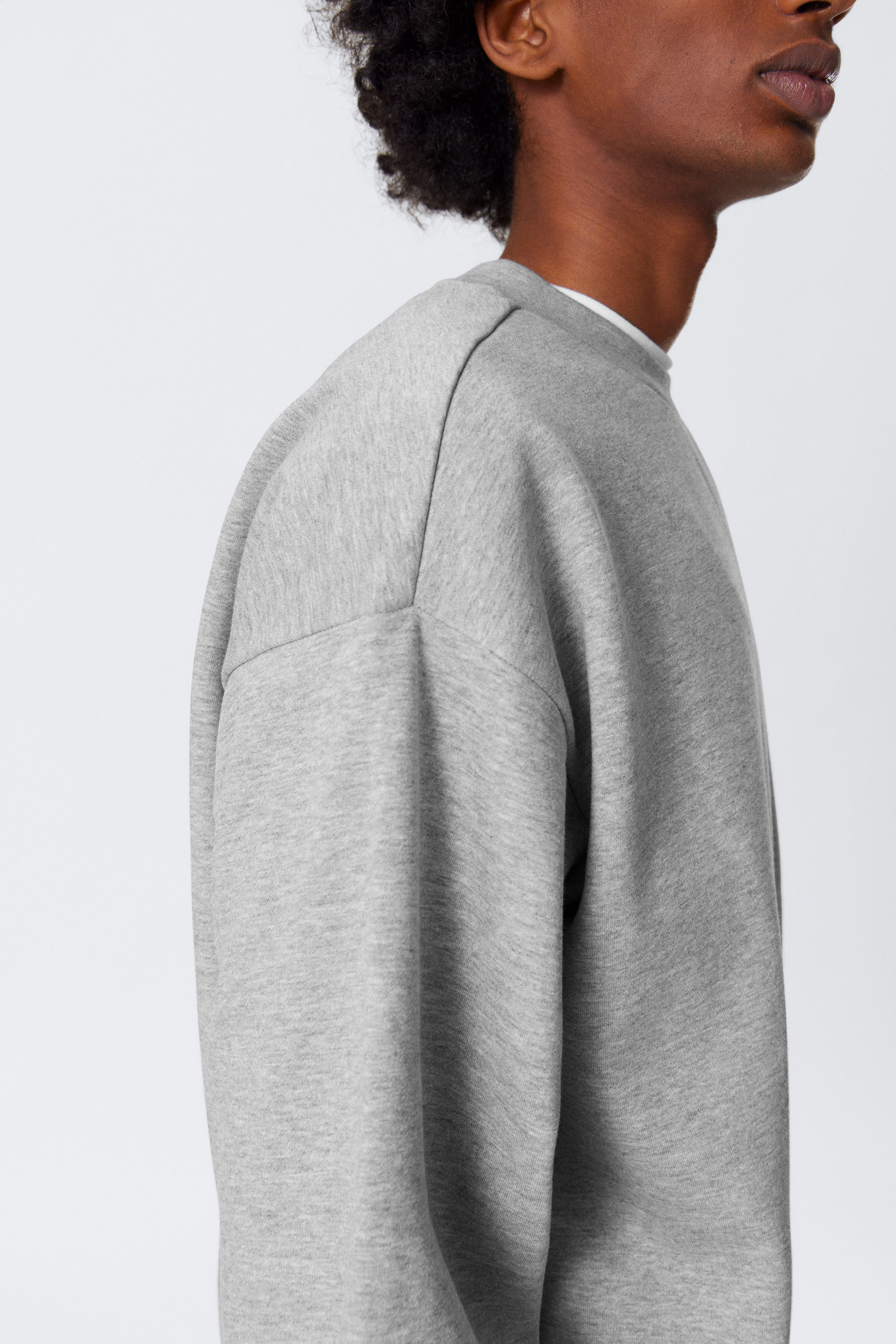Grau meliert - Sweatshirt mit lockerer Passform - 2