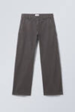 Dark Grey - Loose Carpenter Canvas Trousers - 0
