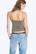 Grå - Slim V-neck Cotton Singlet - 2