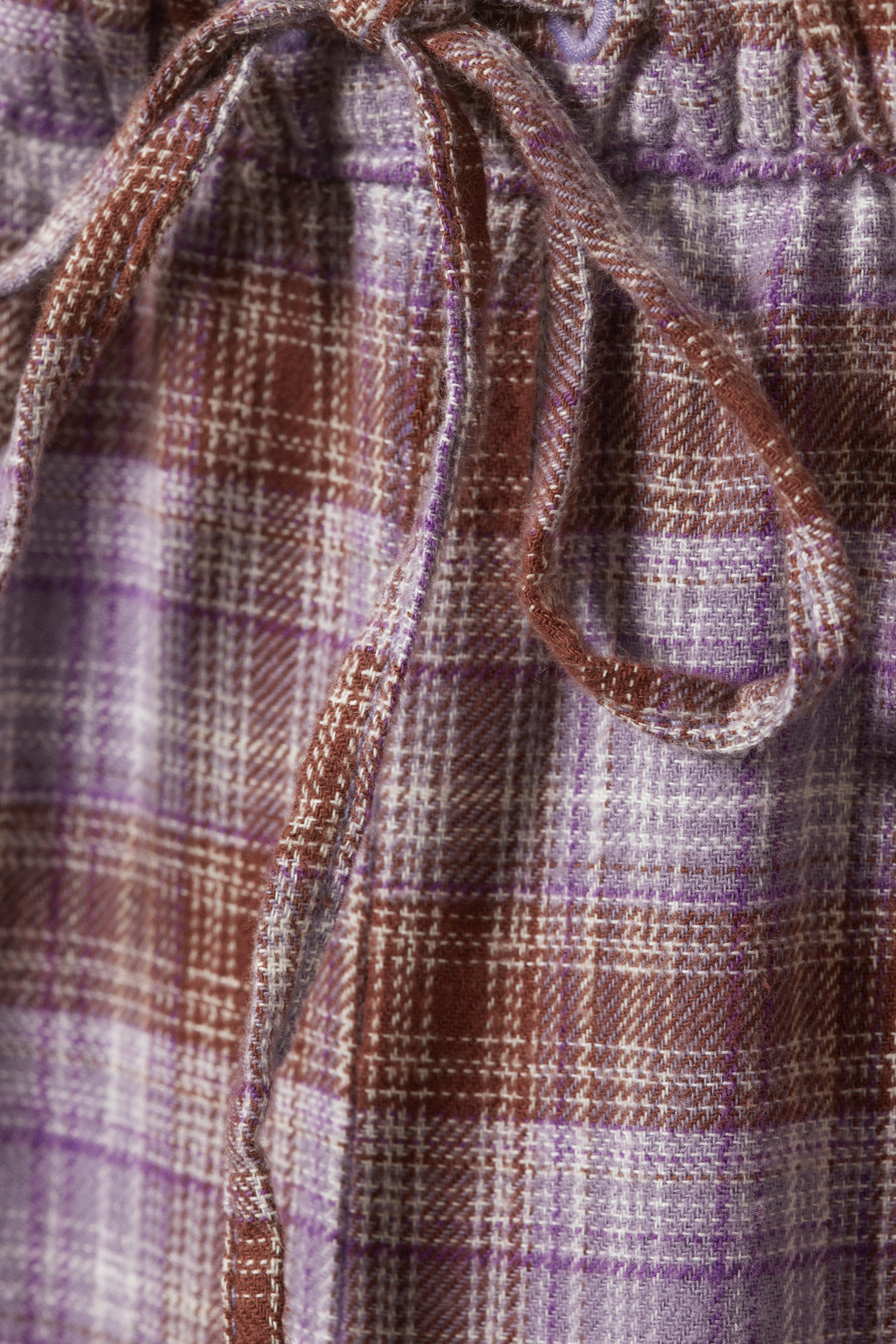 Lila rutig - Pyjamasbyxor i flanell - 4