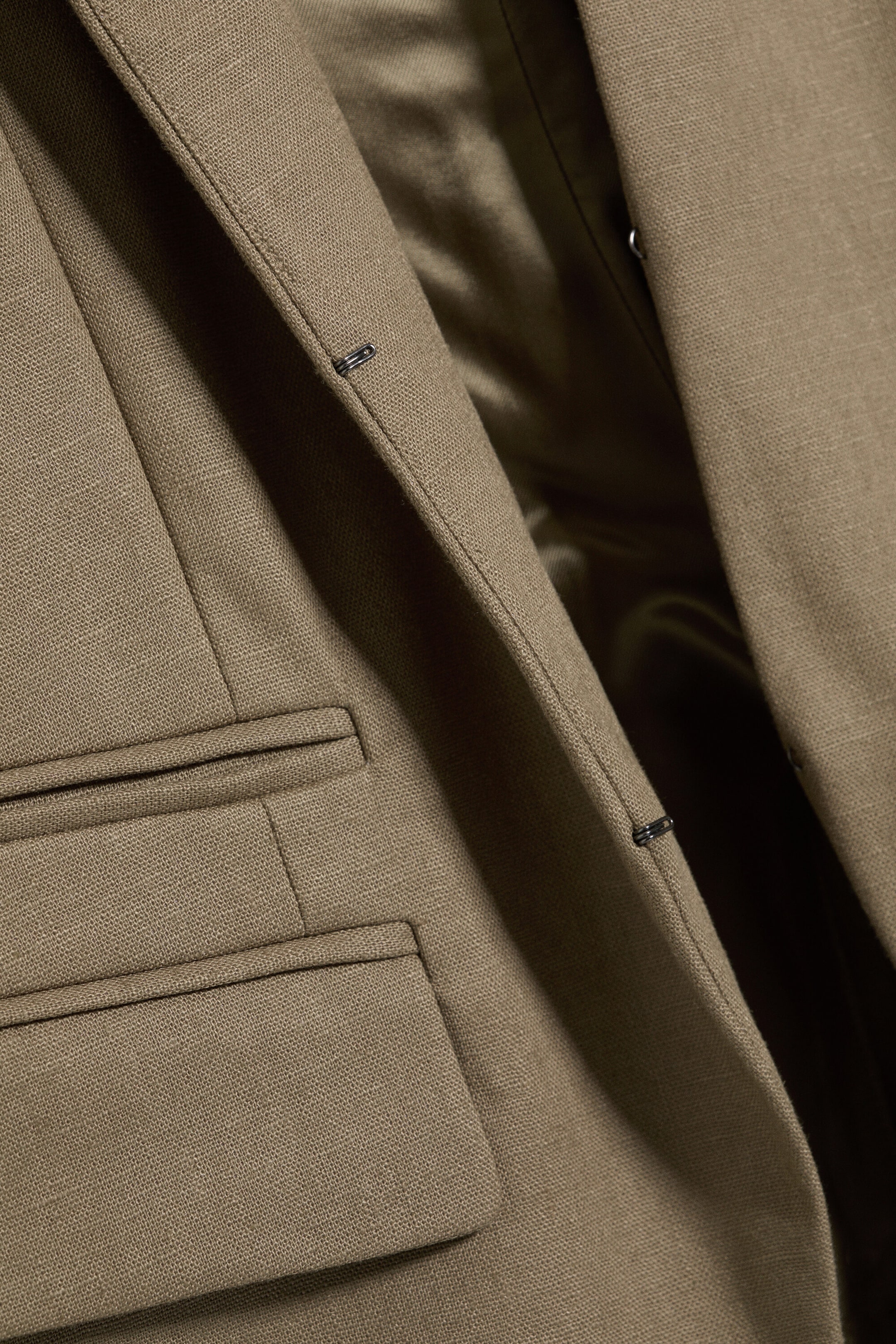 Dark Beige - Relaxed Linen Blend Blazer - 6