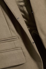 Dark Beige - Relaxed Linen Blend Blazer - 6