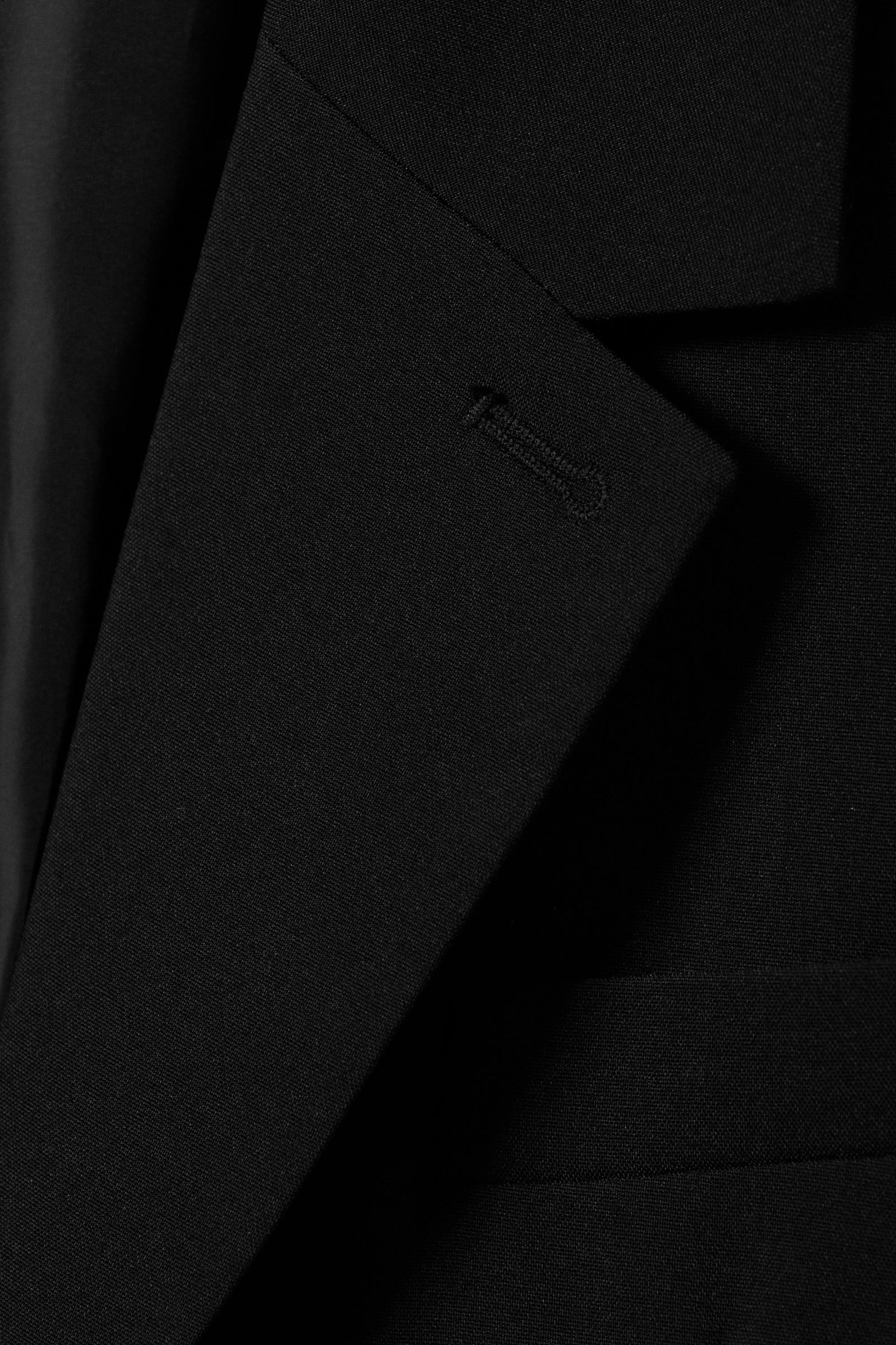 Black - Single-Breasted Relaxed Tailored Blazer - 4