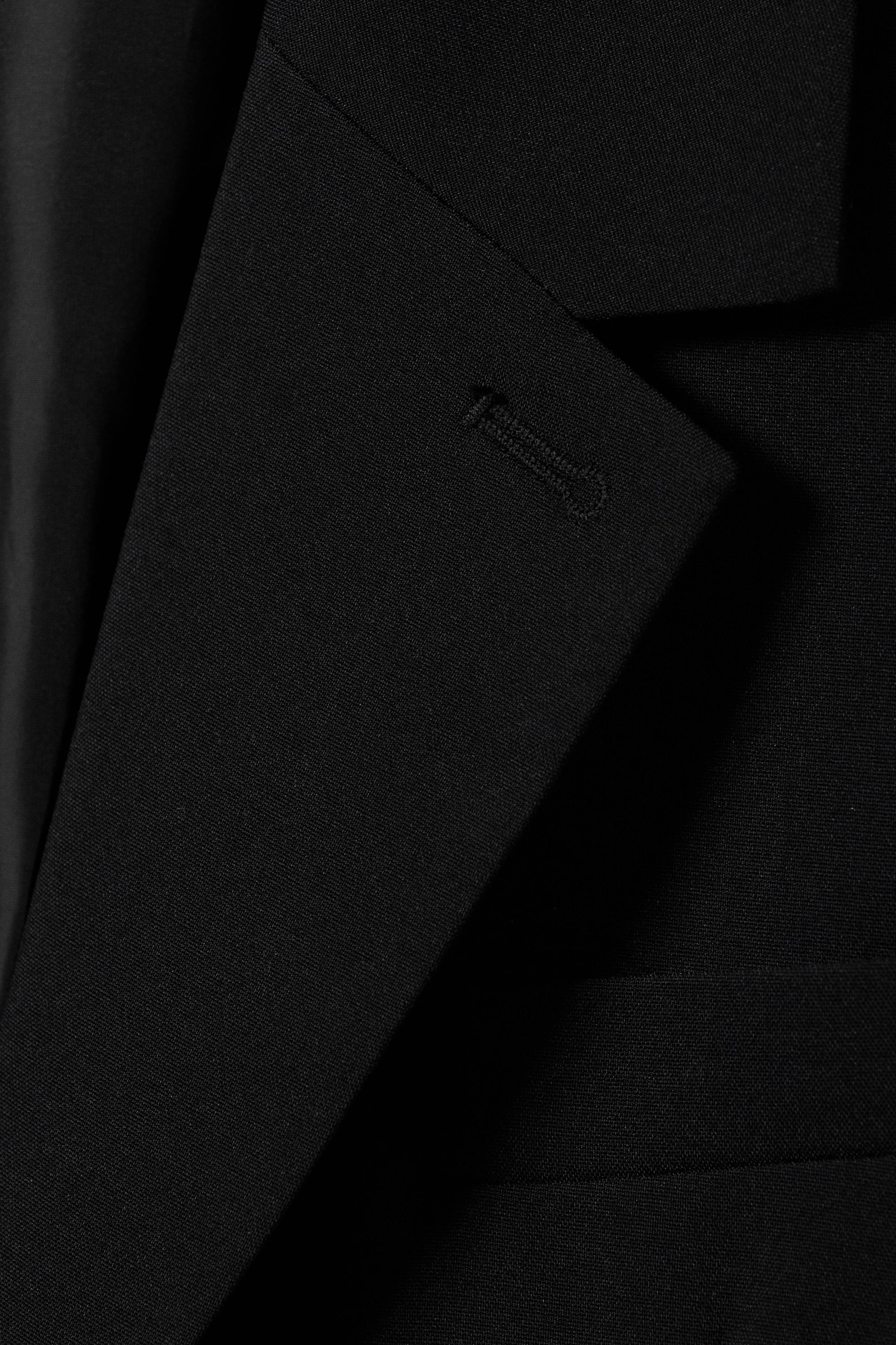 Black - Single-Breasted Relaxed Tailored Blazer - 2