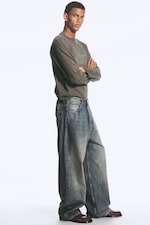 Arizona Blue - Mittelblau - Astro Mid Waist Loose Baggy Unisex Jeans - 3