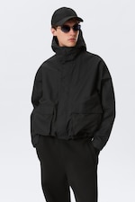 Black - Relaxed Fit Hooded Jacket - 1