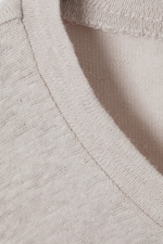Ecru - Linen Blend Fitted T-shirt - 1