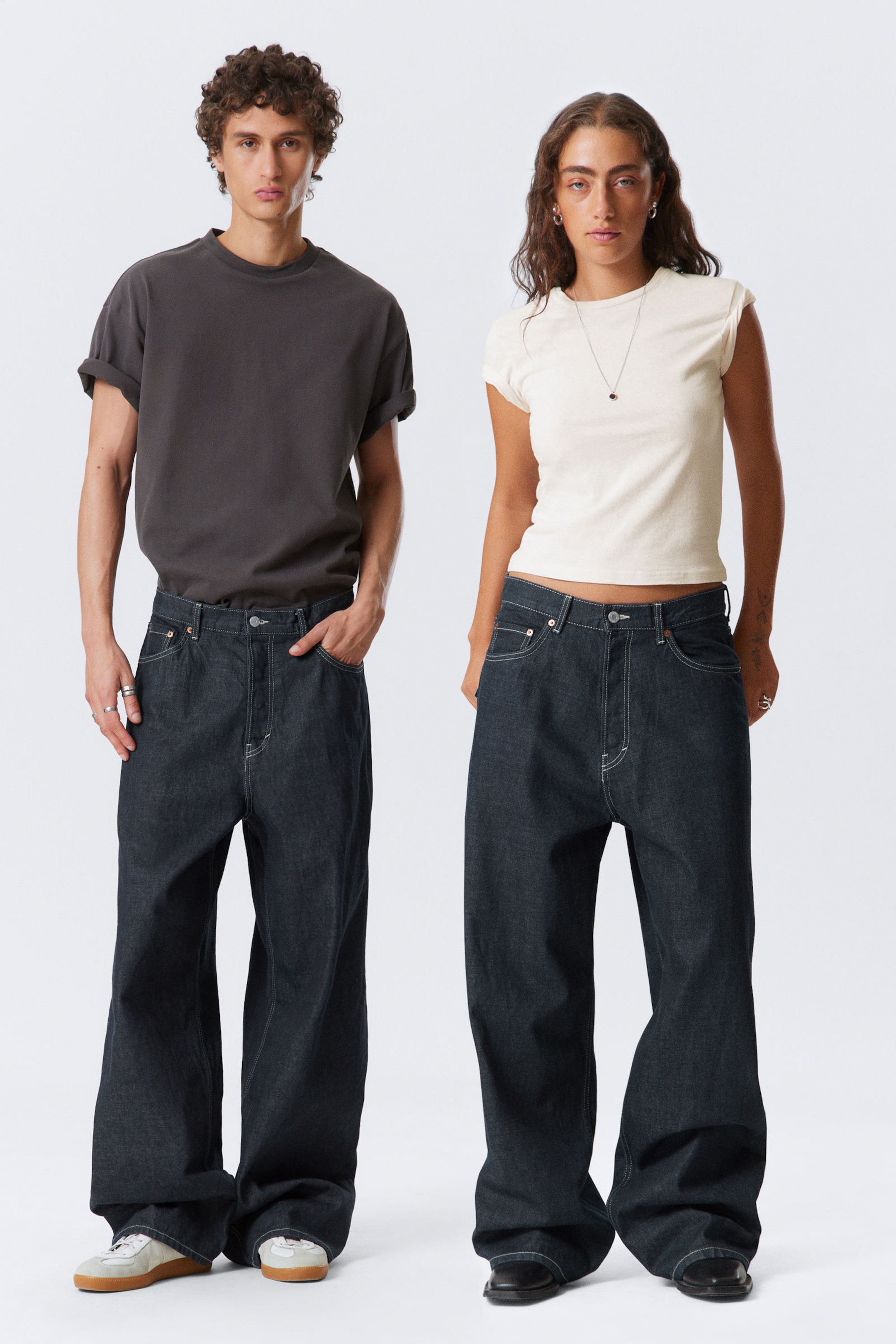 #4C5164 - Astro Loose Baggy Leg Jeans - 1