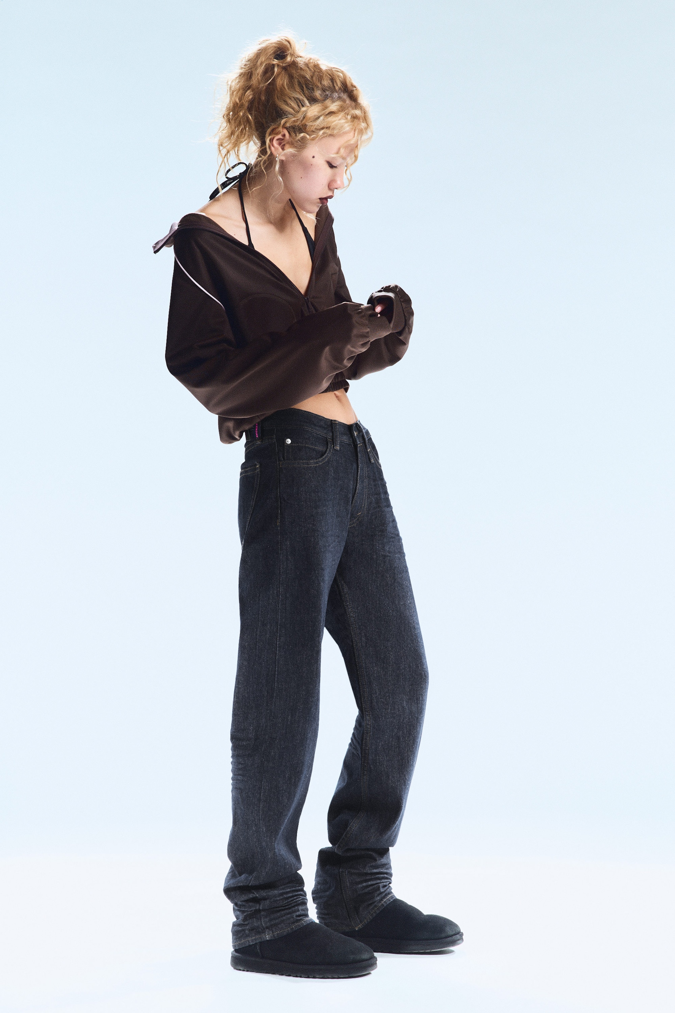 Extra Blue Rinse - Anti Unisex Low Waist Regular Straight Jeans - 4