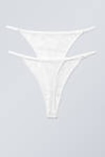White - 2-pack Zelda Lace Thongs - 1