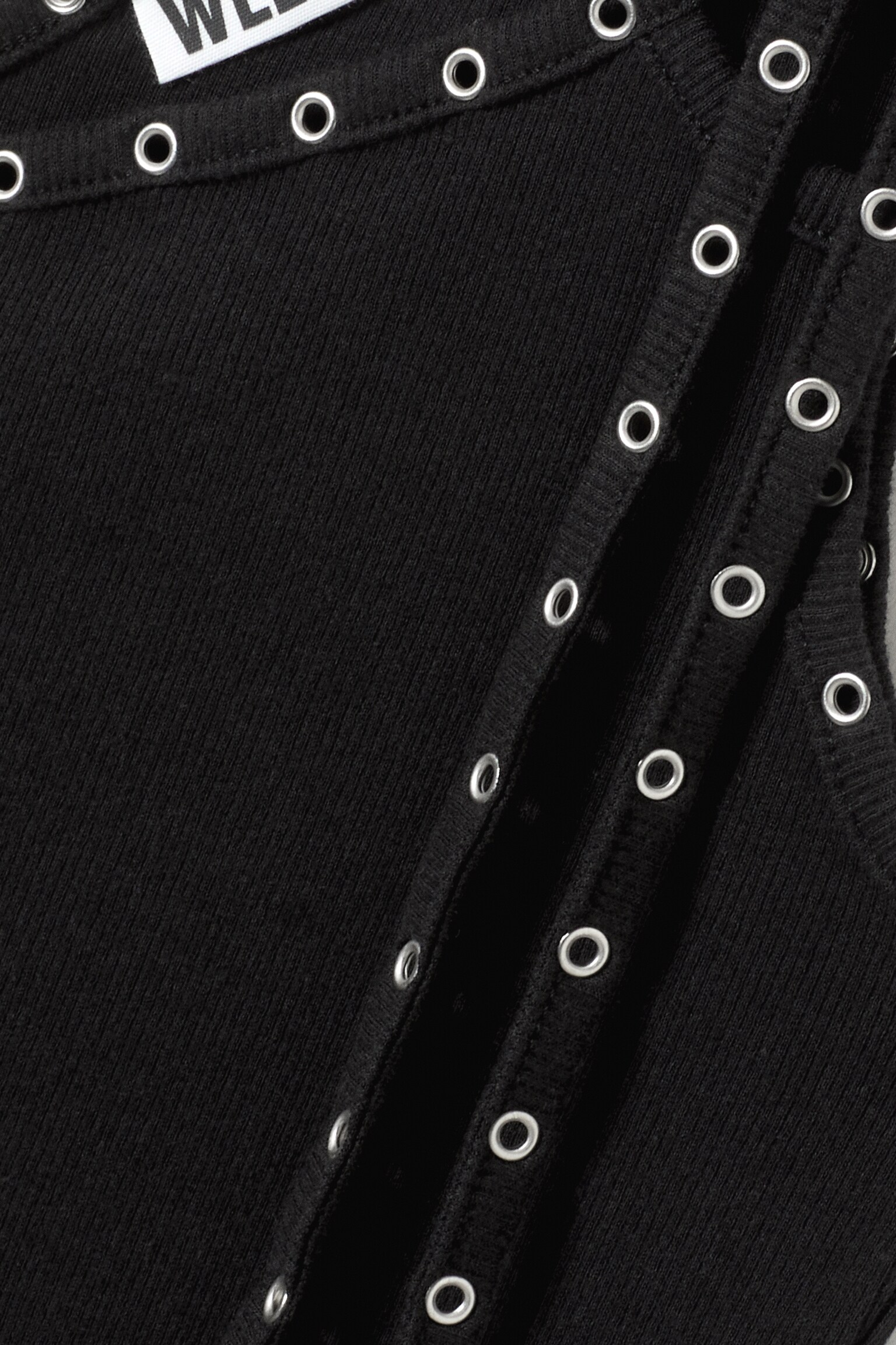 Асиметричен потник с капси - Черен/Ярко синьо - 5