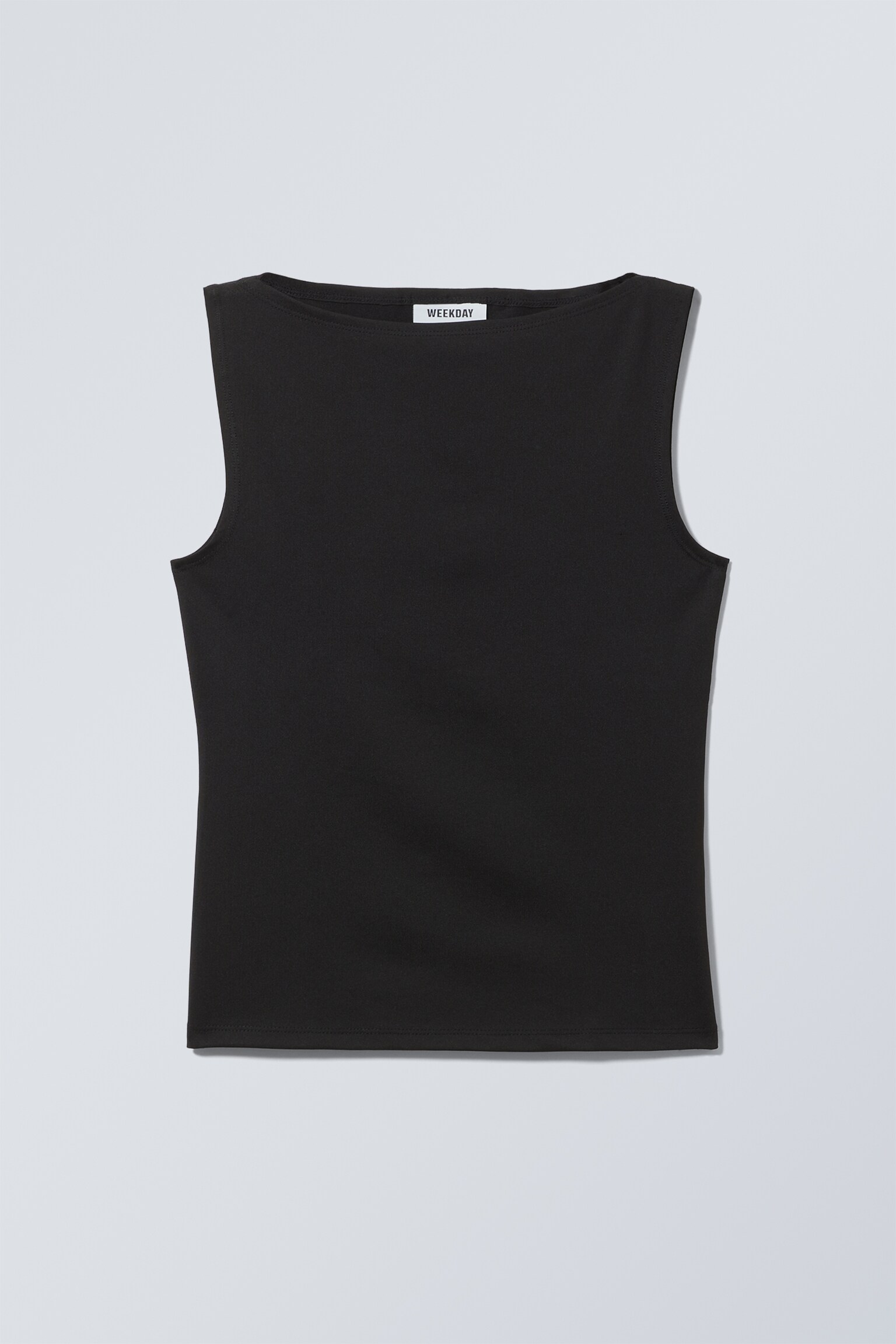 Annie Sleeveless Boat-Neck Top - Black/White/Midnight Blue - 1