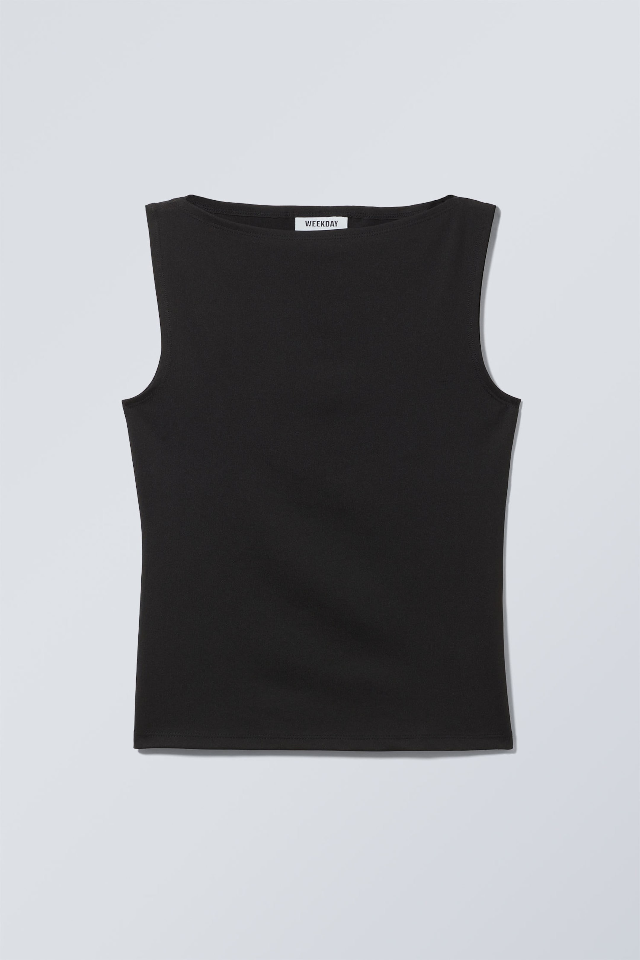 Black - Annie Sleeveless Boat-Neck Top - 3
