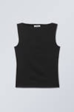 Black - Annie Sleeveless Boat-Neck Top - 3
