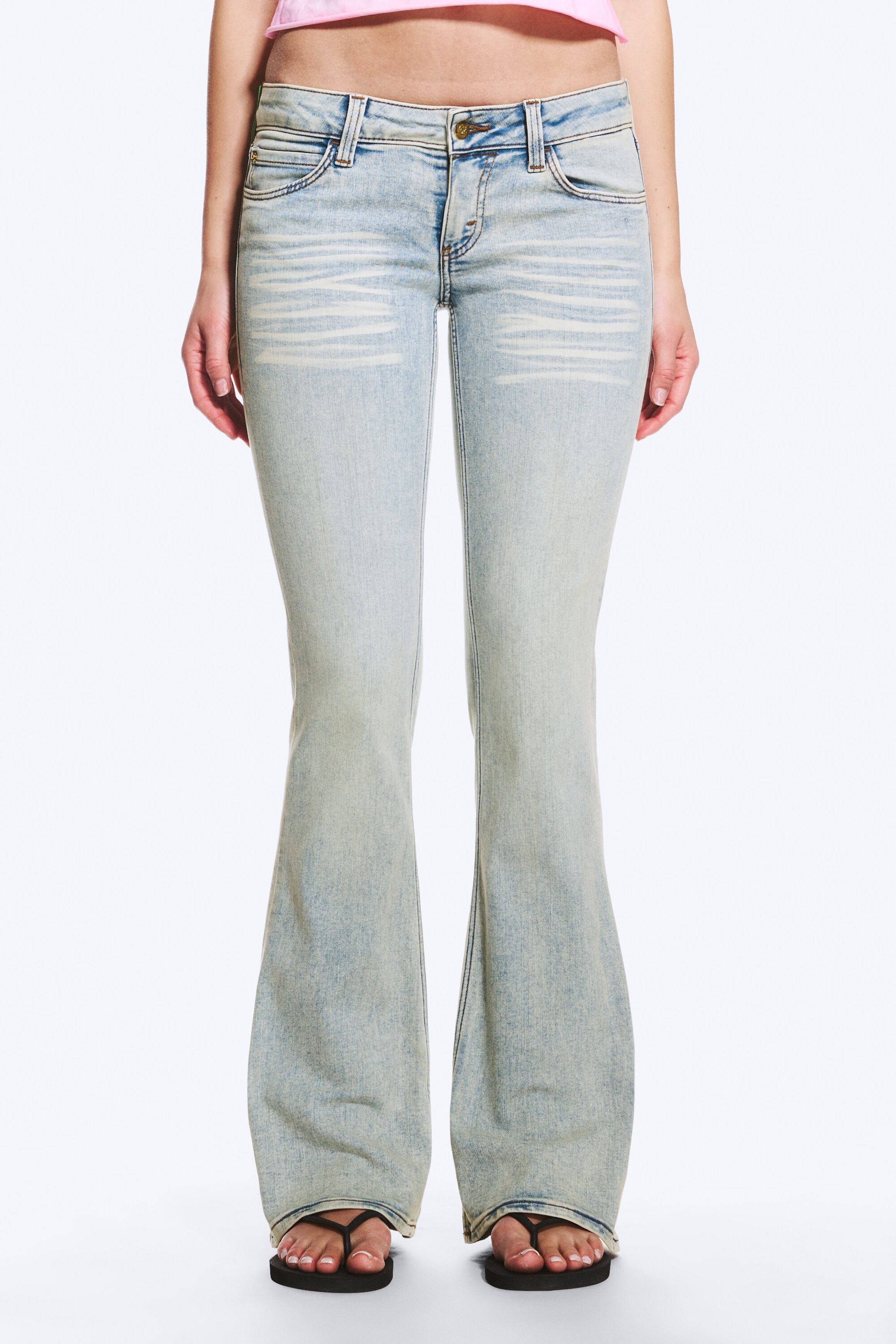 Light Blue - Booty Bei Low Rise Skinny Bootcut Jeans - 2