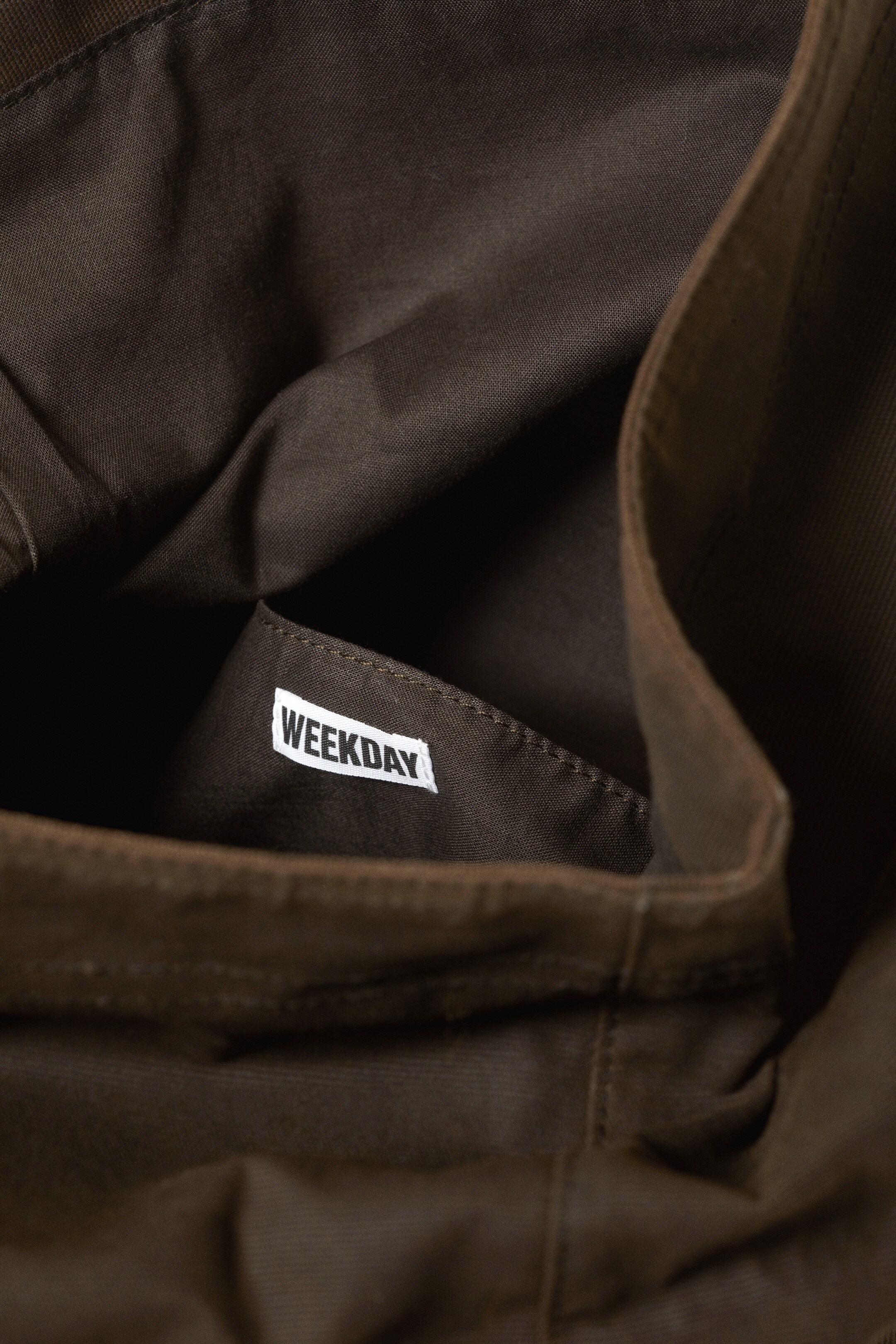 View larger image: Waxed Cotton Canvas Messenger Bag - Dark Brown - Ladies | H&M GB 3