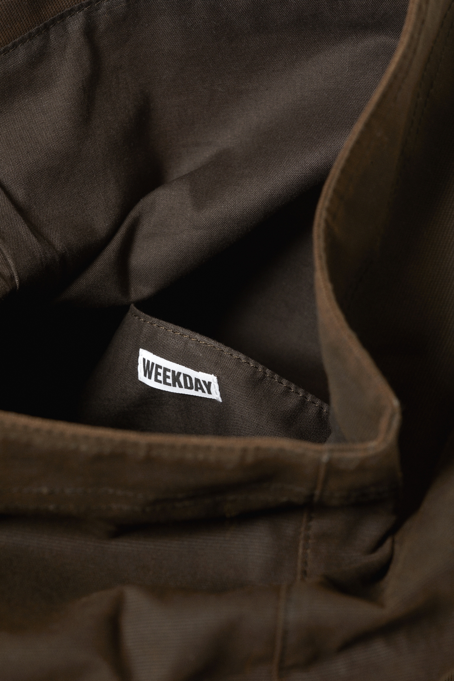 Waxed Cotton Canvas Messenger Bag - Dark Brown - 3