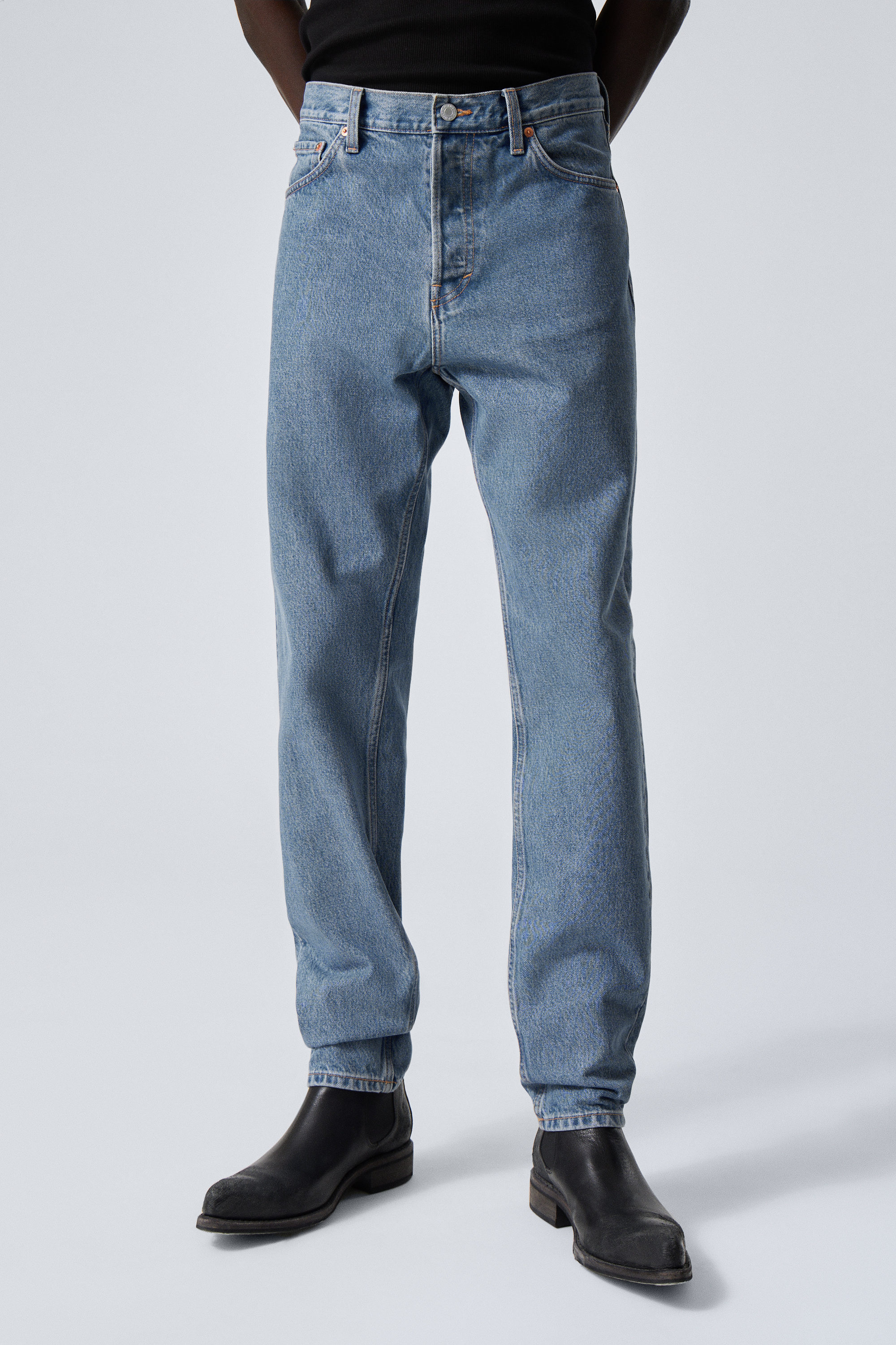 90s Blue - Mittelblau - Barrel Relaxed Tapered Leg Jeans - 3