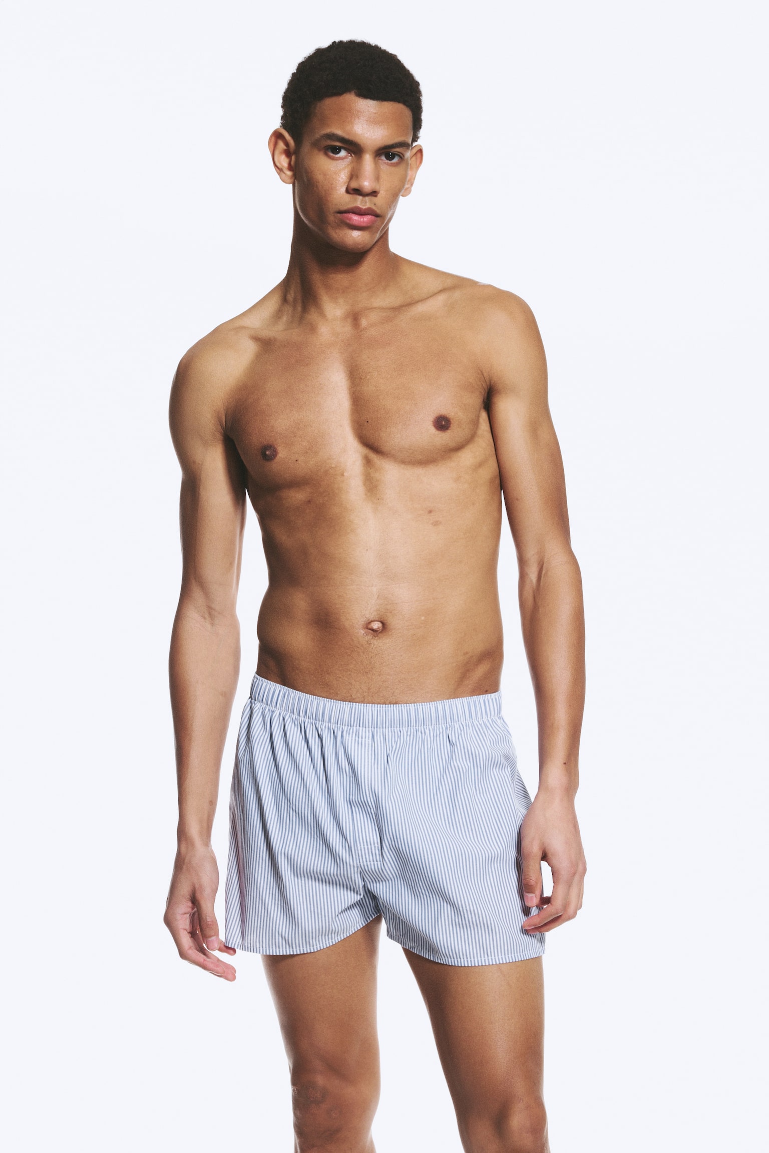 2-pack Boxer Shorts - White, Blue Stripes/Pruhovaný Šedohnědý & Kostkovaný Hnědý/Kostkovaná Hnědá & Pruhovaná Bílá/Purple Checks Blue Checks - 1