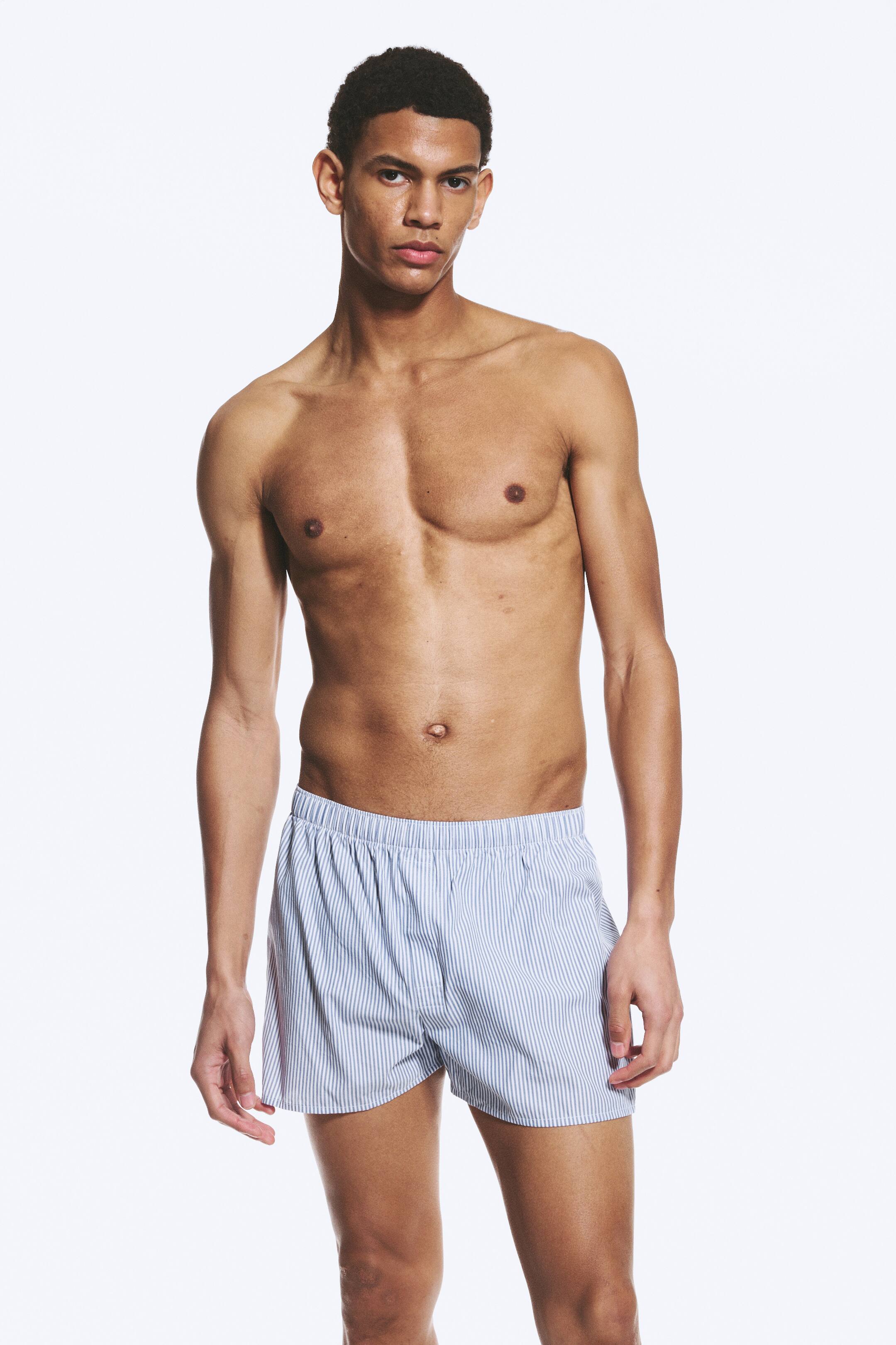 Se større billede: Boxershorts 2-pak - Hvid, blåstribet - HERRE | H&M DK 1