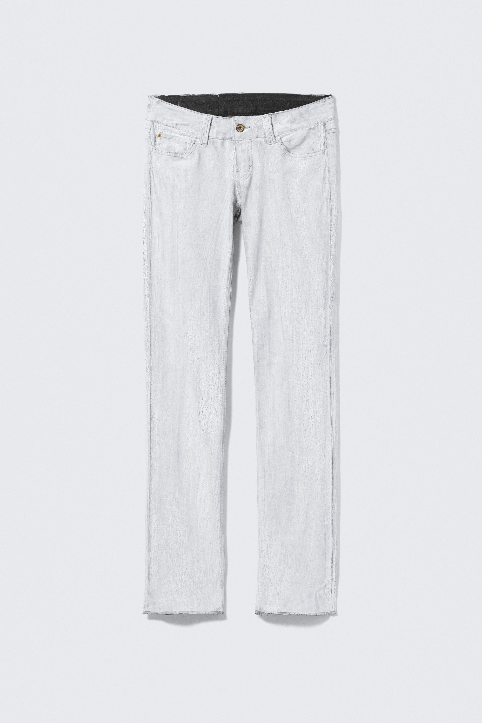 Weiß - Sleezie Low Rise Skinny Cracked Jeans - 4