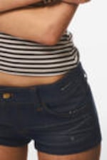 Dark Blue - Booty Bei Low Rise Mini Denim Shorts - 2
