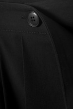 Black - Mid Rise Pleated Midi Skirt - 1