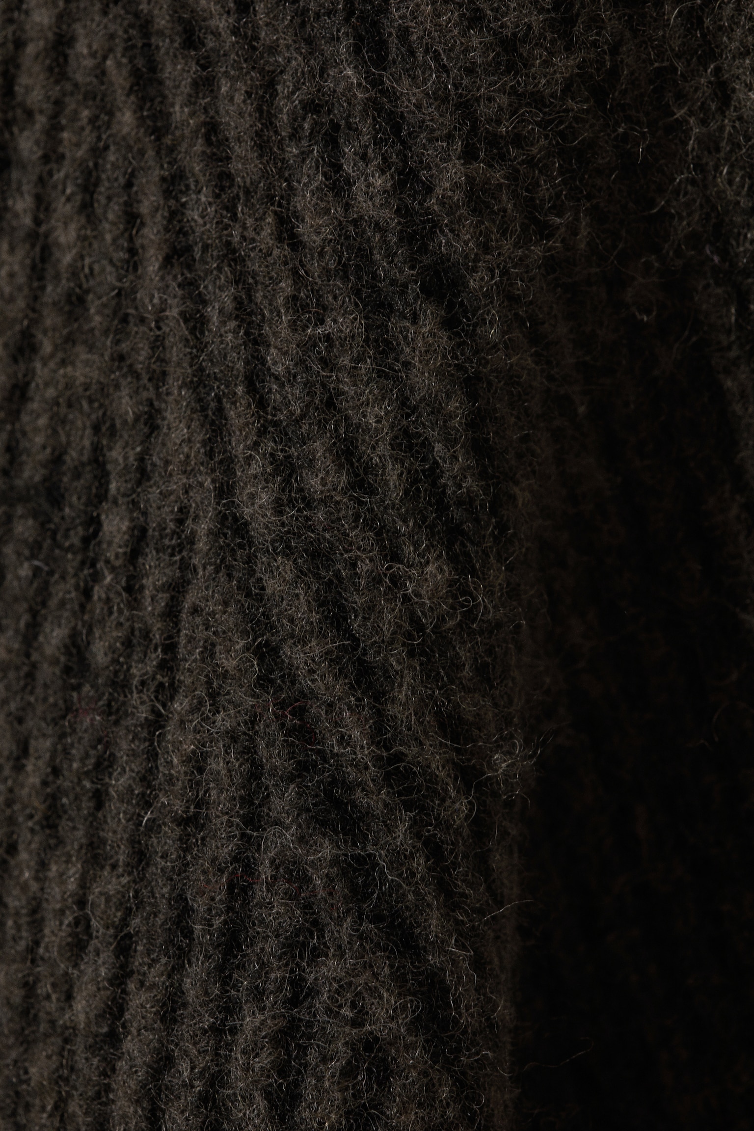Knitted Two-Tone Wool Blend Sweater - Two-tone Dark Brown/Two-tone Light Grey - 3
