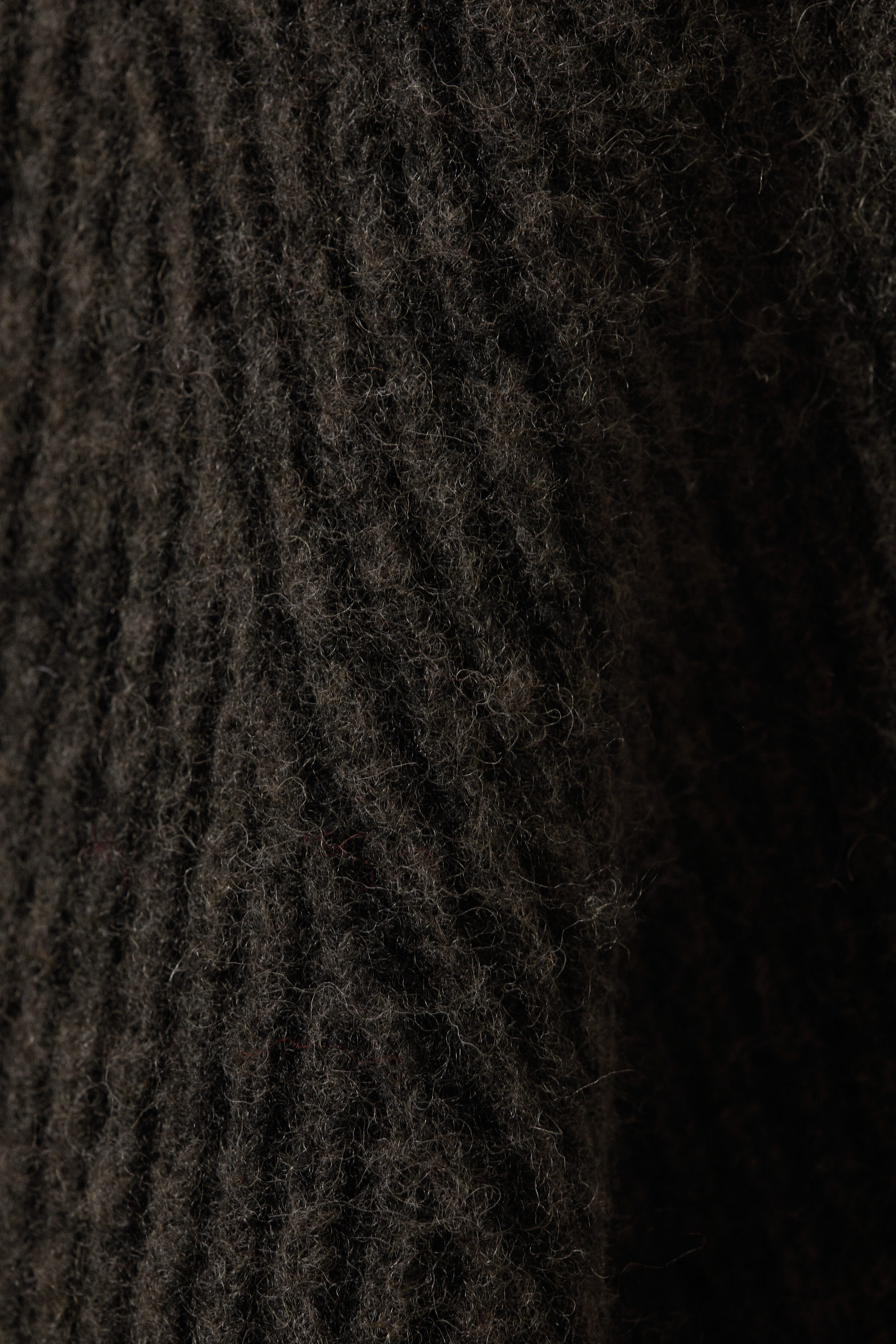 Tvåfärgad Mörkbrun - Stickad tvåtonad tröja i ullmix - 5