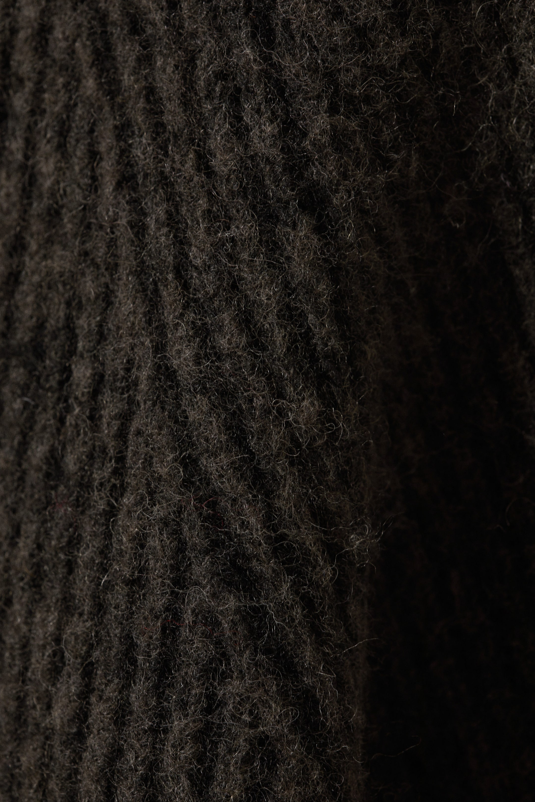 Marron foncé bicolore - Pull bicolore en laine mélangée tricotée - 5