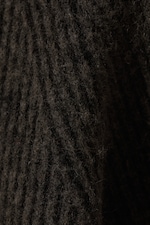 Marron foncé bicolore - Pull bicolore en laine mélangée tricotée - 5