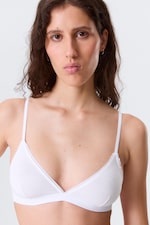 White - Soft Cotton Triangle Bra - 1