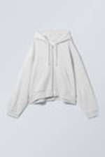 Grey Melange - Essence Boxy Zip Hoodie - 0