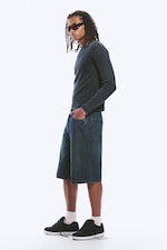 Lake Blue - Mittelblau - Astro Mid Waist Loose Baggy Denim Shorts - 2